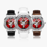 Scottish MacDuff Clan Tartan Crest Badge Silver Automatic Watch Size 46mm