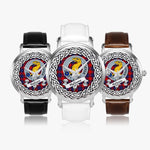 Haldane Scottish Clan Tartan Crest Badge Silver Automatic Watch Size 46mm