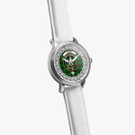 Logie Scottish Clan Tartan Crest Badge Silver Automatic Watch Size 46mm