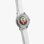 McCulloch Scottish Clan Tartan Badge Silver Automatic Watch Size 46mm