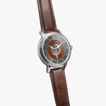 Clan Cameron Crest & Tartan Knot Sterling Silver Unisex Automatic Watch (Silver) Size 46mm