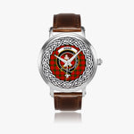 Adair Scottish Clan Tartan Crest Badge Silver Automatic Watch Size 46mm