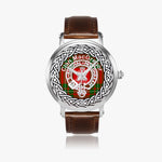 Scottish MacGregor Clan Tartan Crest Badge Silver Automatic Watch Size 46mm