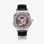 Ogilvie Scottish Clan Tartan Crest Badge Silver Automatic Watch Size 46mm