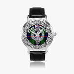 Morrison Morden Clan Tartan Crest Badge Silver Automatic Watch Size 46mm