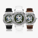 Cochrane Scottish Clan Tartan Crest Badge Silver Automatic Watch Size 46mm