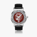 Scottish Innes Clan Tartan Crest Badge Silver Automatic Watch Size 46mm