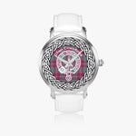 Scottish Crawford Clan Tartan Crest Badge Silver Automatic Watch Size 46mm