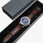 Elliot Scottish Clan Tartan Crest Badge Silver Automatic Watch Size 46mm