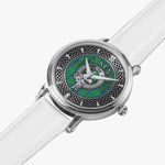 Clan Kennedy Crest & Tartan Knot Sterling Silver Unisex Automatic Watch (Silver) Size 46mm
