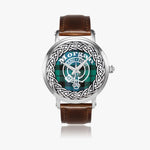 Morgan Scottish Clan Tartan Crest Badge Silver Automatic Watch Size 46mm