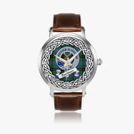 Davidson Scottish Clan Tartan Crest Badge Silver Automatic Watch Size 46mm