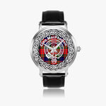 Scottish MacPherson Clan Tartan Crest Badge Silver Automatic Watch Size 46mm