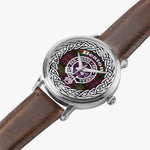 Beaton Scottish Clan Tartan Crest Badge Silver Automatic Watch Size 46mm