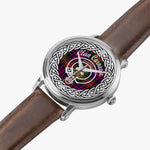 Carnegie Modern Scottish Clan Tartan Crest Badge Silver Automatic Watch Size 46mm