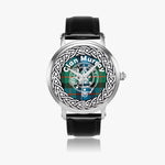 Murray Scottish Clan Tartan Crest Badge Silver Automatic Watch Size 46mm