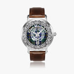 MacInnes Scottish Clan Tartan Crest Badge Old Silver Automatic Watch Size 46mm