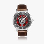 Clan Wallace Crest & Tartan Knot Sterling Silver Unisex Automatic Watch (Silver) Size 46mm