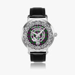 Scottish Logan Clan Tartan Crest Badge Silver Automatic Watch Size 46mm
