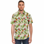 Men Hawaiian Shirt Exotic Tropical Pineapple Floral Hawaiian Men Short Sleeve Shirt