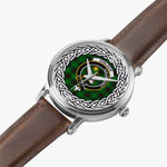 Kinloch Scottish Clan Tartan Crest Badge Silver Automatic Watch Size 46mm