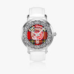 Stewart Scottish Clan Tartan Crest Badge Silver Automatic Watch Size 46mm
