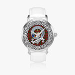 MacAlister Scottish Clan Tartan Crest Badge Silver Automatic Watch Size 46mm