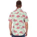 Men Hawaiian Shirt Cute Flamingo Pattern Hawaiian Men Short Sleeve Shirt