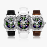 Scottish Watson Clan Tartan Crest Badge Silver Automatic Watch Size 46mm