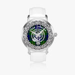Johnson Scottish Clan Tartan Crest Badge Silver Automatic Watch Size 46mm