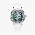 Scottish Morrison Clan Tartan Crest Badge Silver Automatic Watch Size 46mm