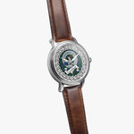 Carmichael Scottish Clan Tartan Crest Badge Silver Automatic Watch Size 46mm