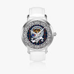 Agnew Scottish Clan Tartan Crest Badge Silver Automatic Watch Size 46mm