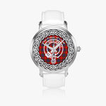 Scottish Fraser of Lovat Clan Tartan and Crest Badge Silver Automatic Watch Size 46mm