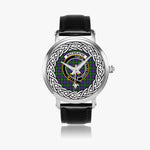 MacBrayne Scottish Clan Tartan Crest Badge Silver Automatic Watch Size 46mm