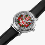 Scottish Drummond Clan Tartan Crest Badge Silver Automatic Watch Size 46mm