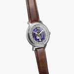 Scottish Dunlop Clan Tartan Crest Badge Silver Automatic Watch Size 46mm