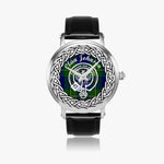 Johnson Scottish Clan Tartan Crest Badge Silver Automatic Watch Size 46mm
