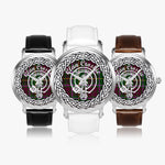 Scottish Crosbie Clan Tartan Crest Badge Silver Automatic Watch Size 46mm