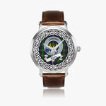 Durie Scottish Clan Tartan Crest Badge Silver Automatic Watch Size 46mm