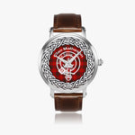 Scottish Matheson Clan Tartan Crest Badge Silver Automatic Watch Size 46mm