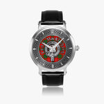 Clan MacKinnon Crest & Tartan Knot Sterling Silver Unisex Automatic Watch (Silver) Size 46mm