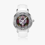 Hutchison Scottish Clan Tartan Crest Badge Silver Automatic Watch Size 46mm