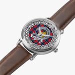 MacTavish Scottish Clan Tartan Crest Badge Silver Automatic Watch Size 46mm