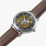 Clan MacLeod Crest & Tartan Knot Sterling Silver Unisex Automatic Watch (Silver) Size 46mm