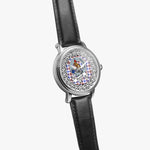 Boswell Scottish Clan Tartan Crest Badge Silver Automatic Watch Size 46mm