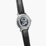 Hunter Scottish Clan Tartan Crest Badge Silver Automatic Watch Size 46mm