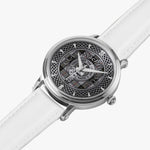 Clan MacPherson Crest & Tartan Knot Sterling Silver Unisex Automatic Watch (Silver) Size 46mm