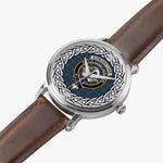Edmonstone Scottish Clan Tartan Crest Badge Silver Automatic Watch Size 46mm