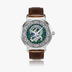 Armstrong Scottish Clan Tartan Crest Badge Silver Automatic Watch Size 46mm